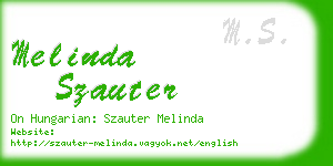 melinda szauter business card